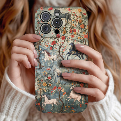 Horse Leather Phone Case Mystical Steeds