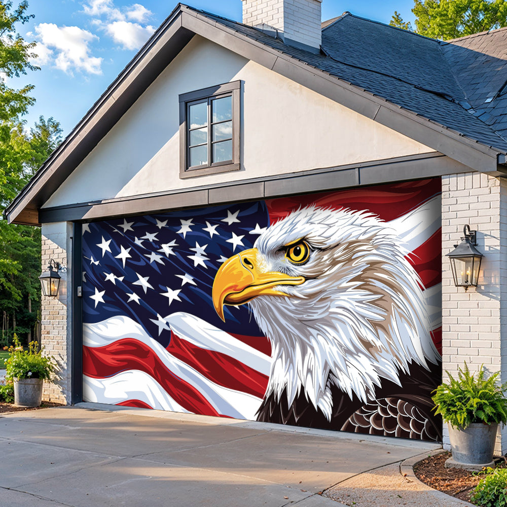 Patriotic Garage Door Banner - Eagle of Freedom The Spirit of America