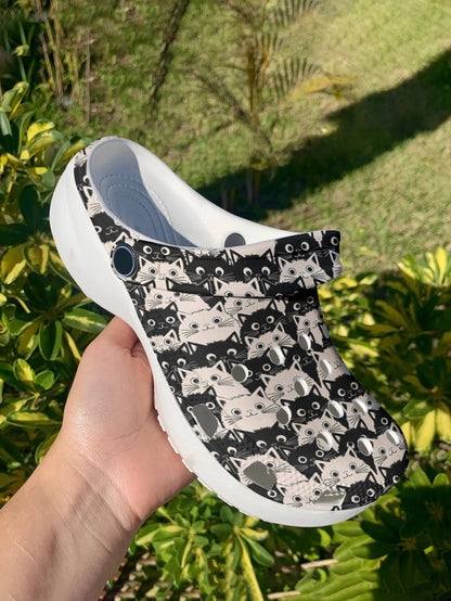 Cat Graphic Clogs Cute Fat Cats