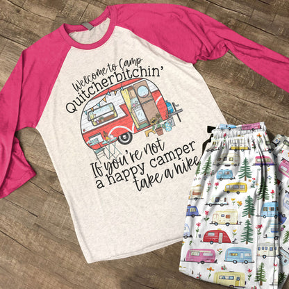 Camping Raglan Lounge Pajamas Welcome To Camp