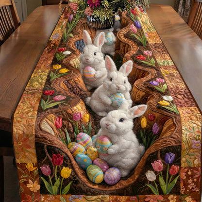 Easter Quilted Table Runner The Bunny Burrow of Easter Joy