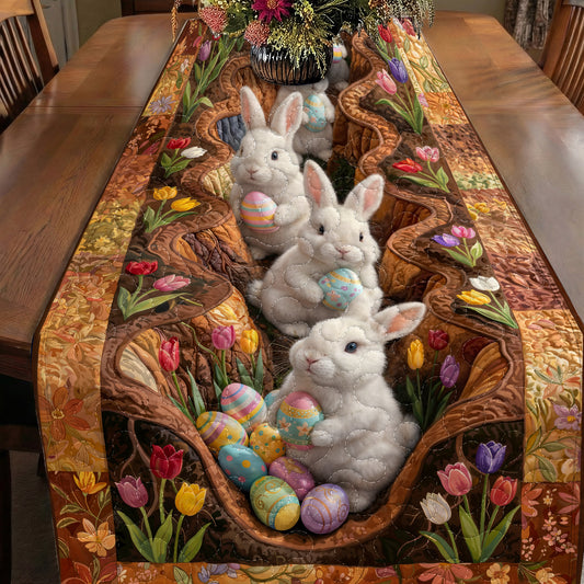 Easter Quilted Table Runner The Bunny Burrow of Easter Joy