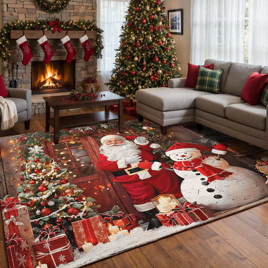 Christmas Area Rug Santa’s Warm Welcome Christmas at the Door
