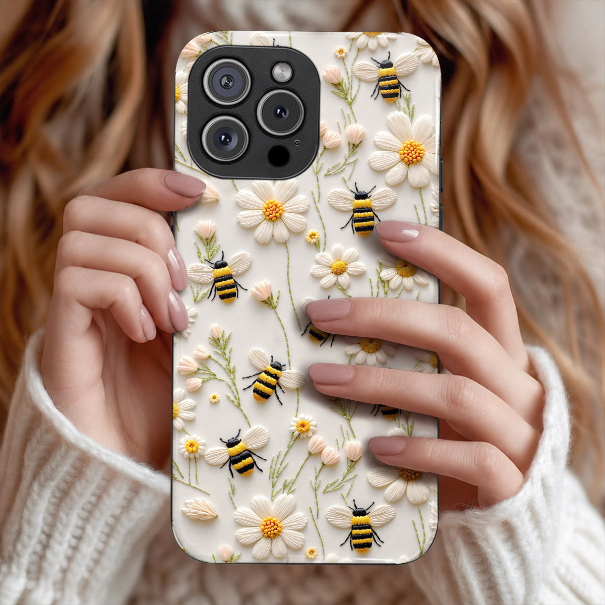 Bee Phone Case Sea Turtle Honeybee Daisy Meadow