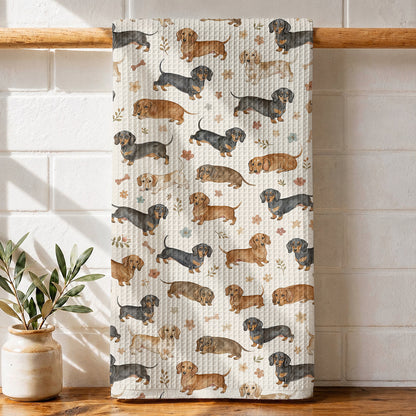Dachshund Kitchen Towel Cozy Dachshund Companions