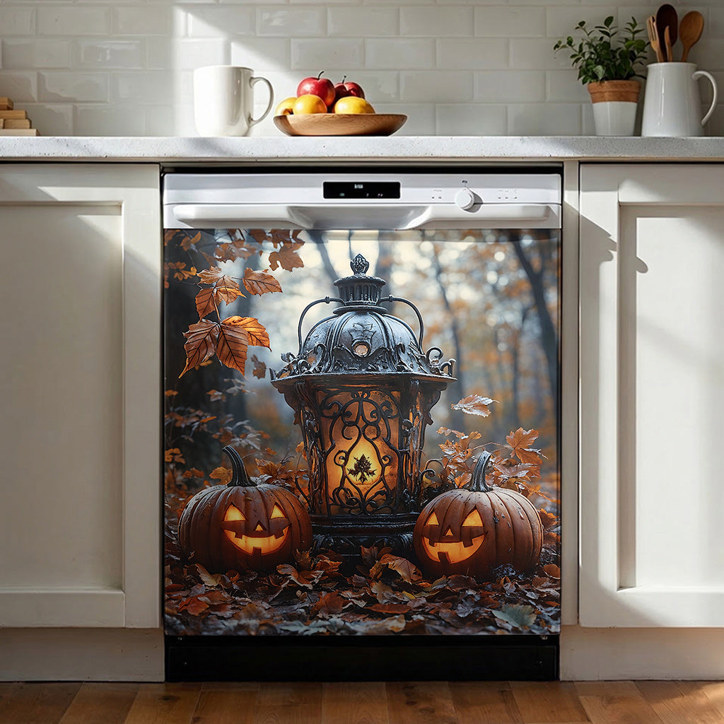 Halloween Magnetic Dishwasher Cover Lantern of the Laughing Pumpkins