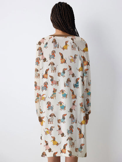 Dachshund Lover Raglan Dress Fashion Wieners