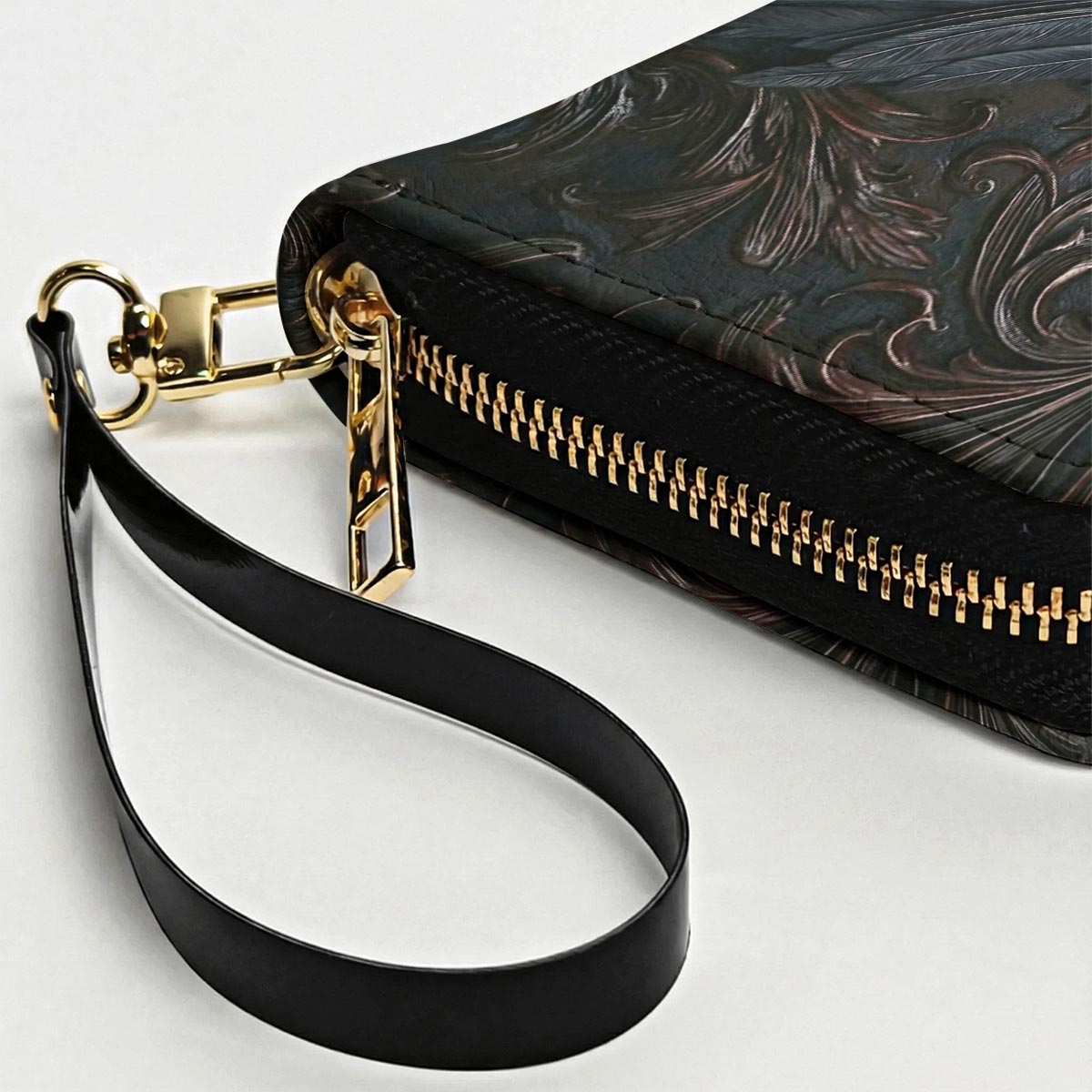 Gothic Leather Wallet Midnight Raven