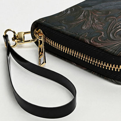 Gothic Leather Wallet Midnight Raven