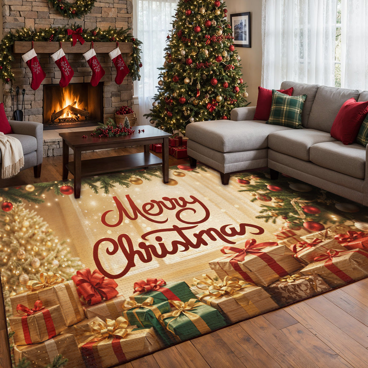 Christmas Area Rug Merry Christmas Magic