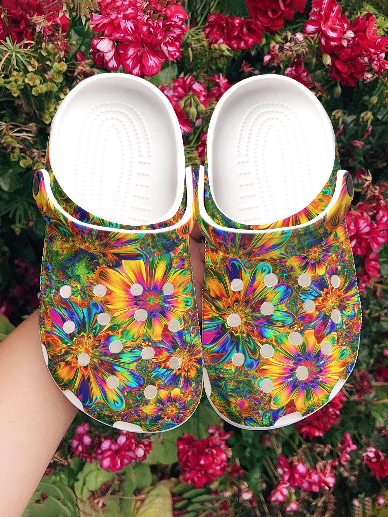 Hippie Graphic Clogs Rainbow Reverie