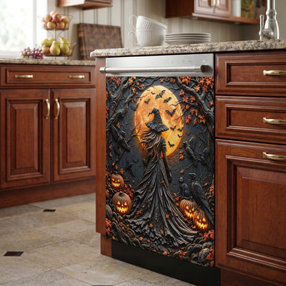 Witch Magnetic Dishwasher Cover Witching Hour Moonlit Forest