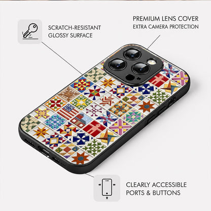 Sewing Lover Phone Case Vintage Quilt Blocks