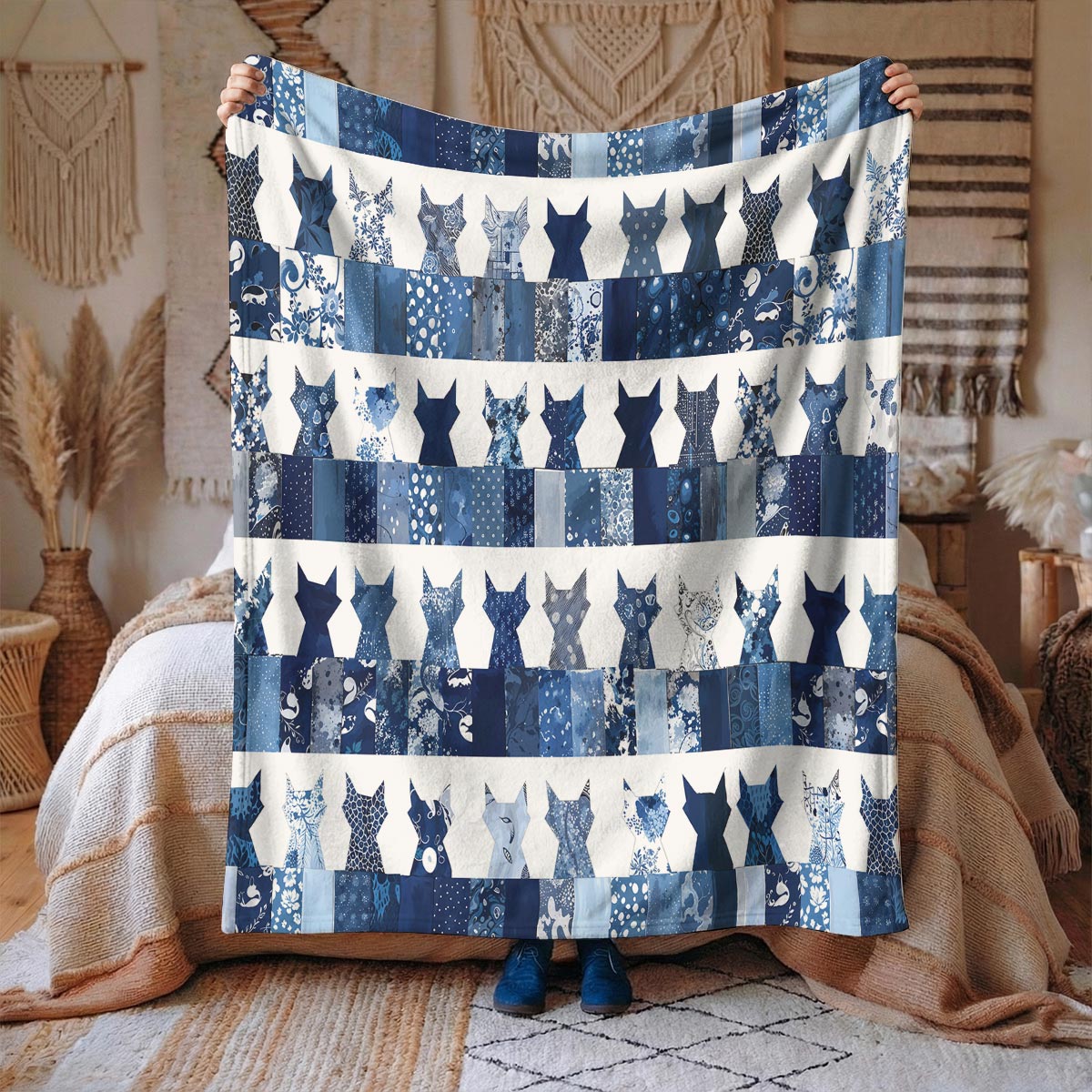 Cat Fleece Blanket Elegent Catmom