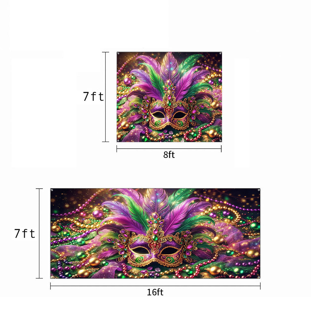 Mardi Gras Garage Door Banner Decoration - Crown of Carnival