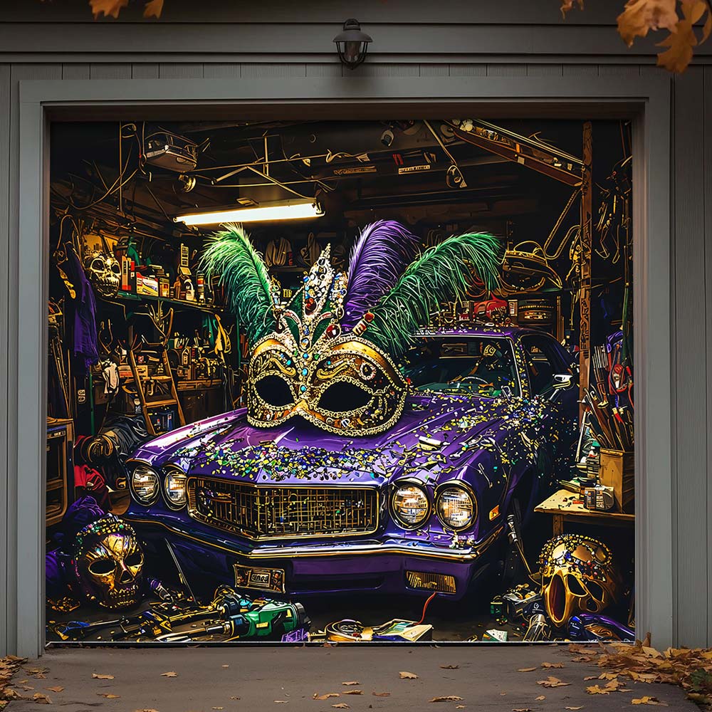 Mardi Gras Garage Door Banner Decoration - Mardi Gras Garage