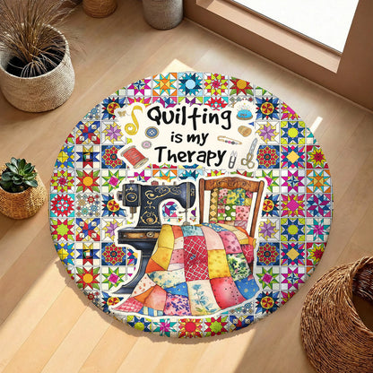 Sewing Lover Round Rug Quilting Is My Therapy Colorful Quilt Blocks