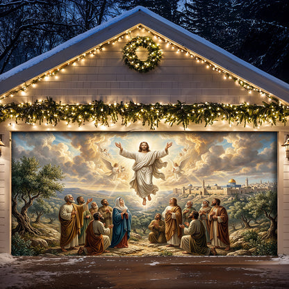 God Garage Door Banner Decoration - The Ascension on the Mount of Olives
