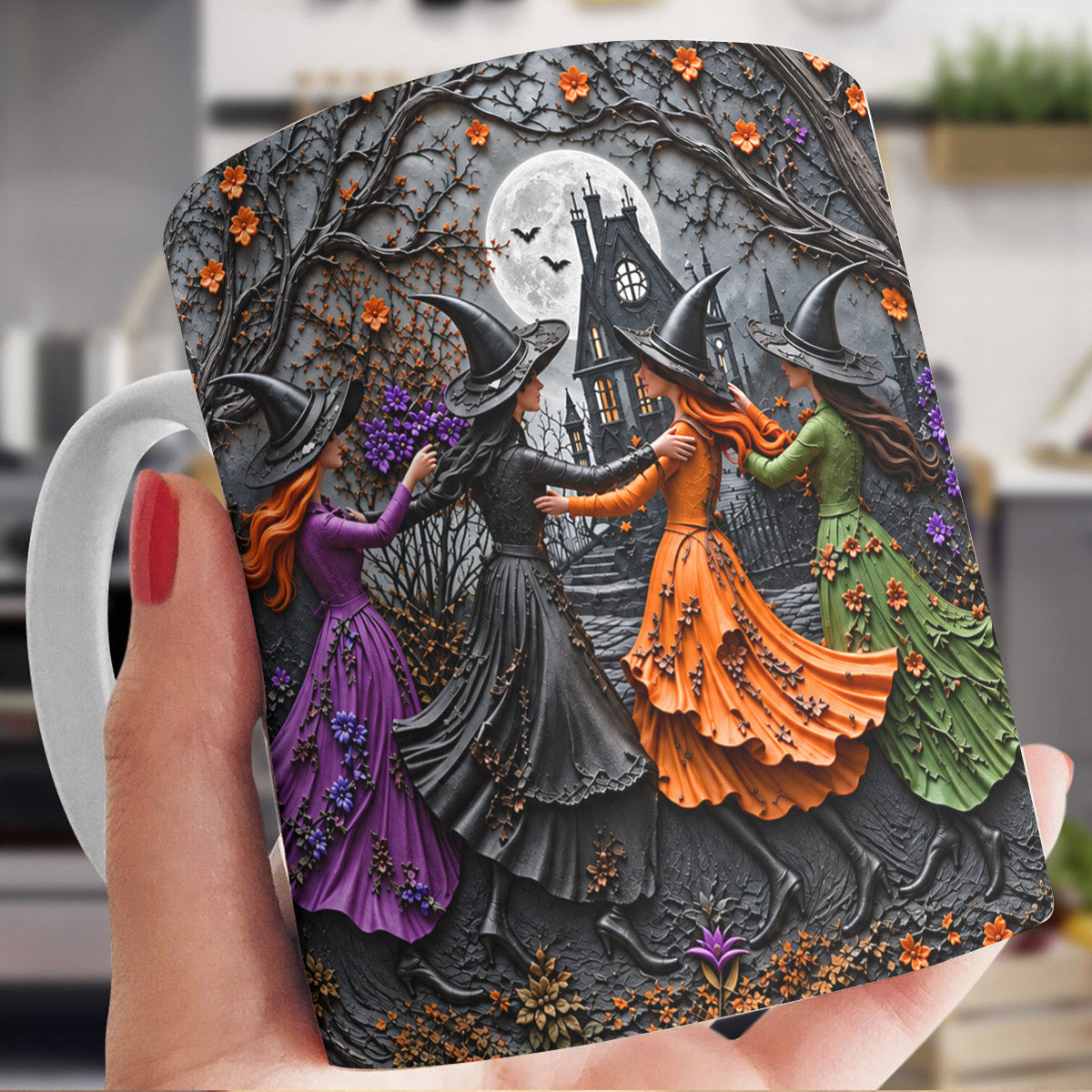 Witch Ceramic Mug Moonlit Witches’ Autumn Dance
