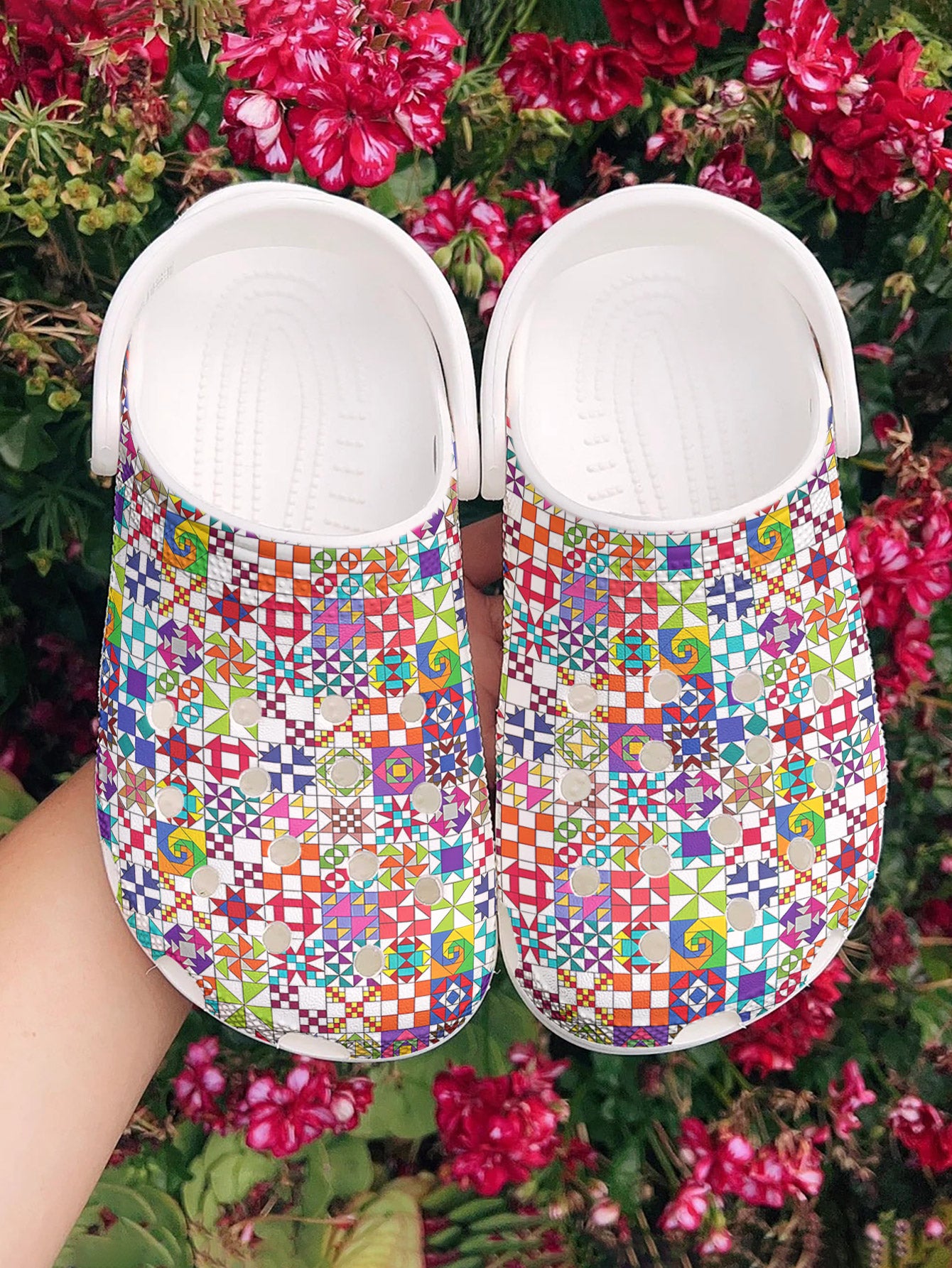 Sewing Lover Graphic Clogs ColorBurst Quilt Blocks