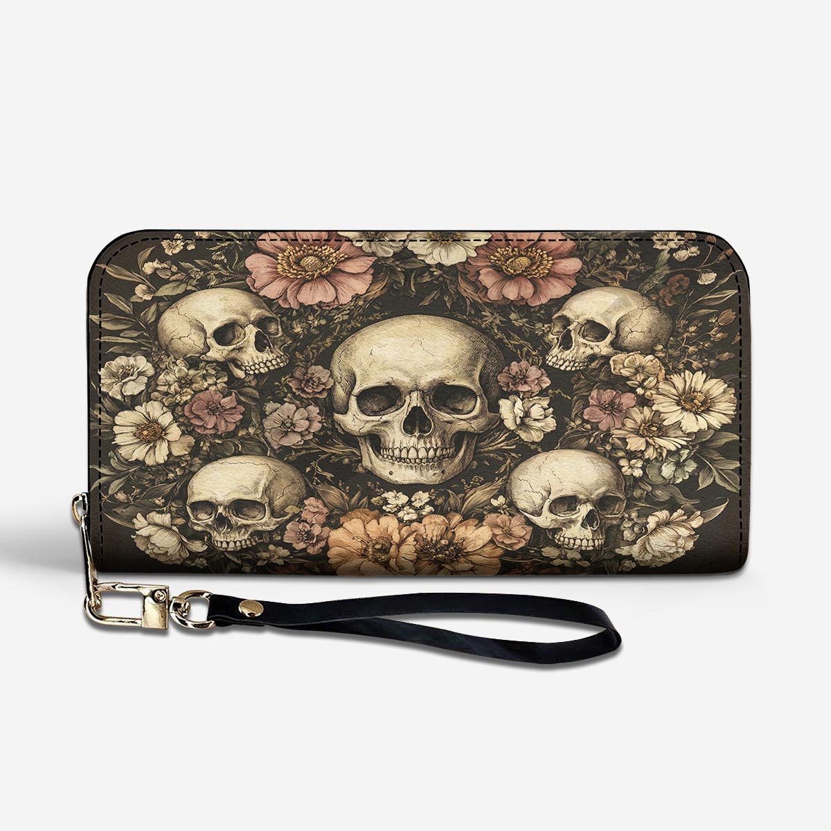 Gothic Skull Leather Wallet Garden of Skulls