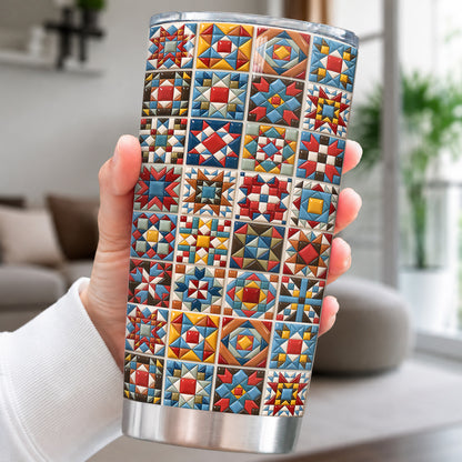 Sewing Lover 20 oz Tumbler Chromatic Quilt Grid