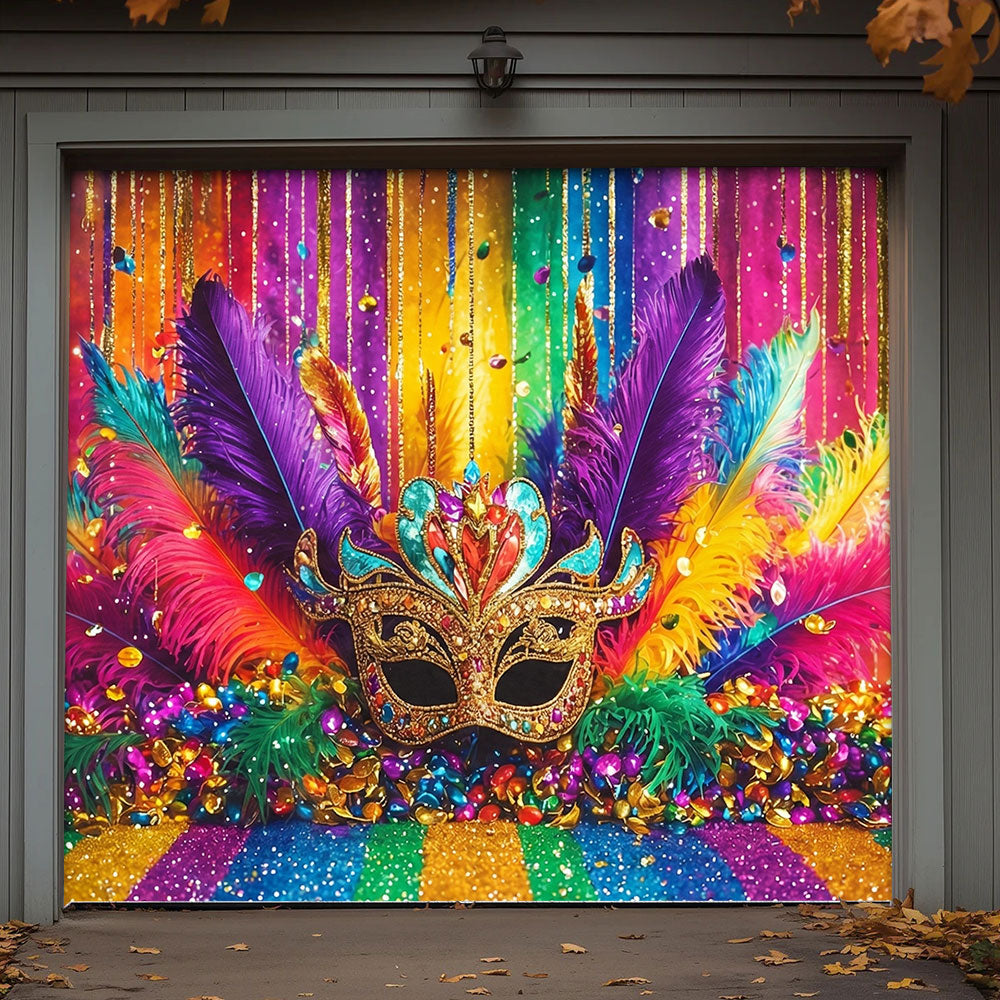 Mardi Gras Garage Door Banner Decoration - Mardi Gras Glow
