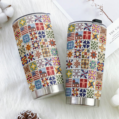 Sewing Lover 20 oz Tumbler Vintage Quilt Blocks