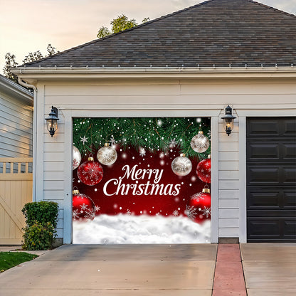 Christmas Garage Door Banner Decoration - Snowfall Wishes & Christmas Glow