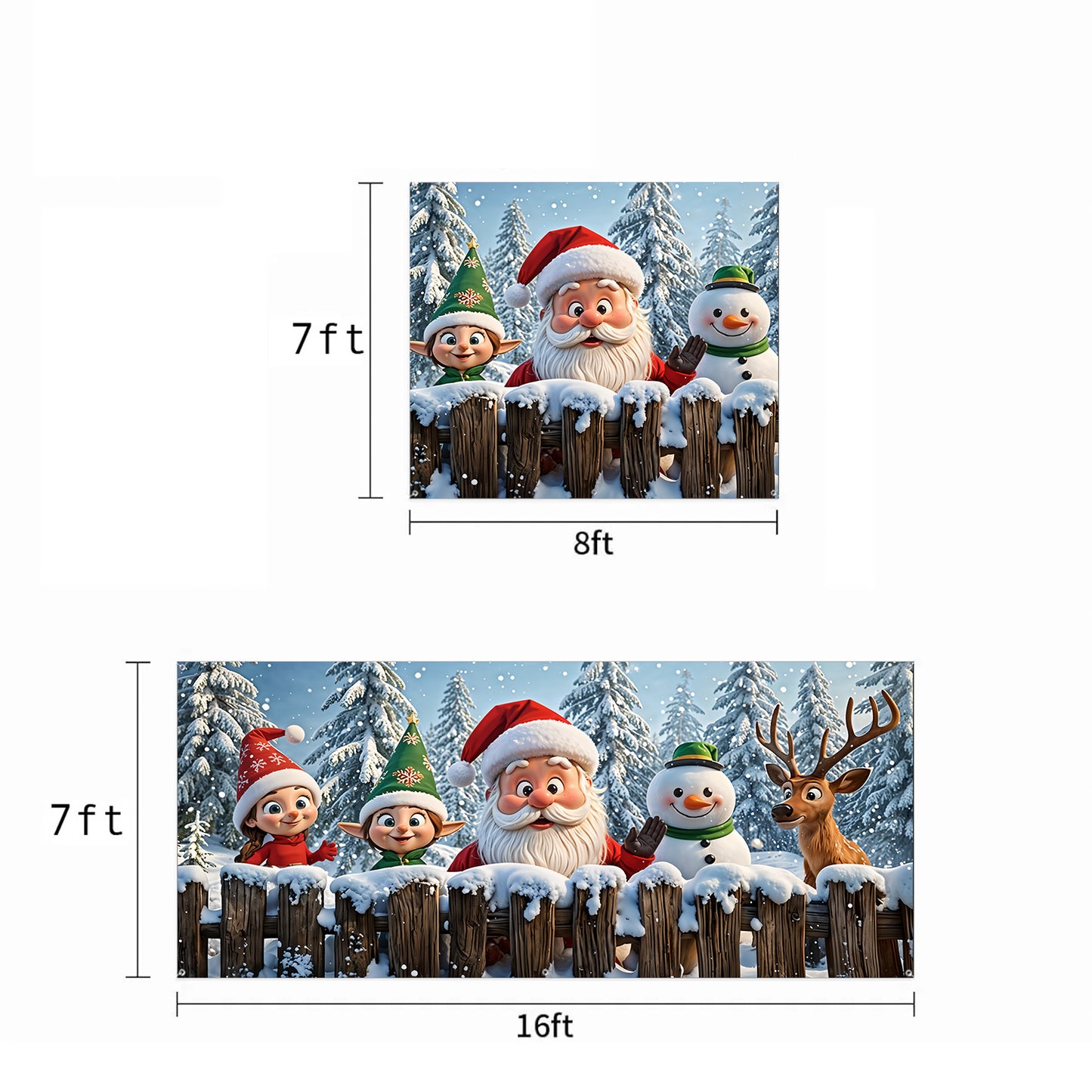 Christmas Garage Door Banner Decoration - Santa’s Jolly Crew