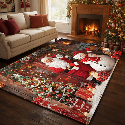 Christmas Area Rug Santa’s Warm Welcome Christmas at the Door