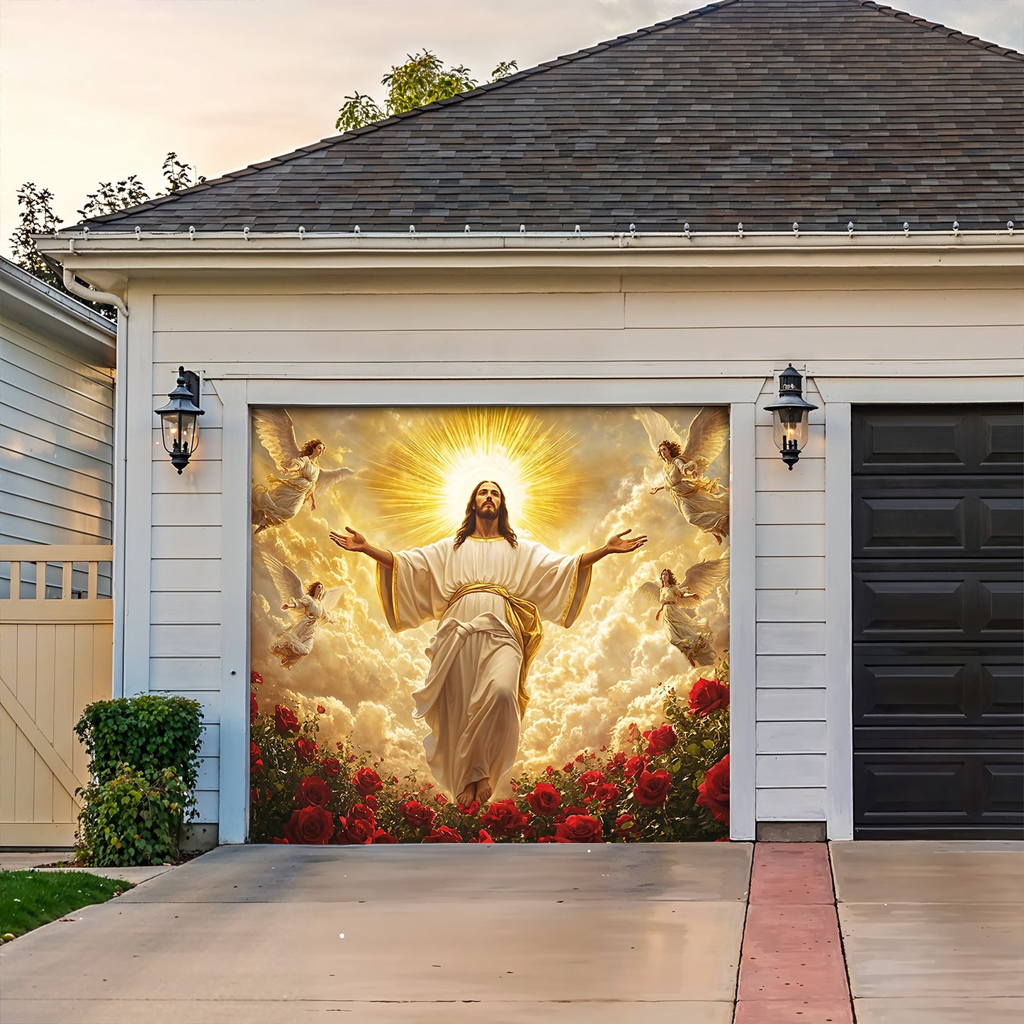 God Garage Door Banner Decoration - The Ascension of Jesus Christ