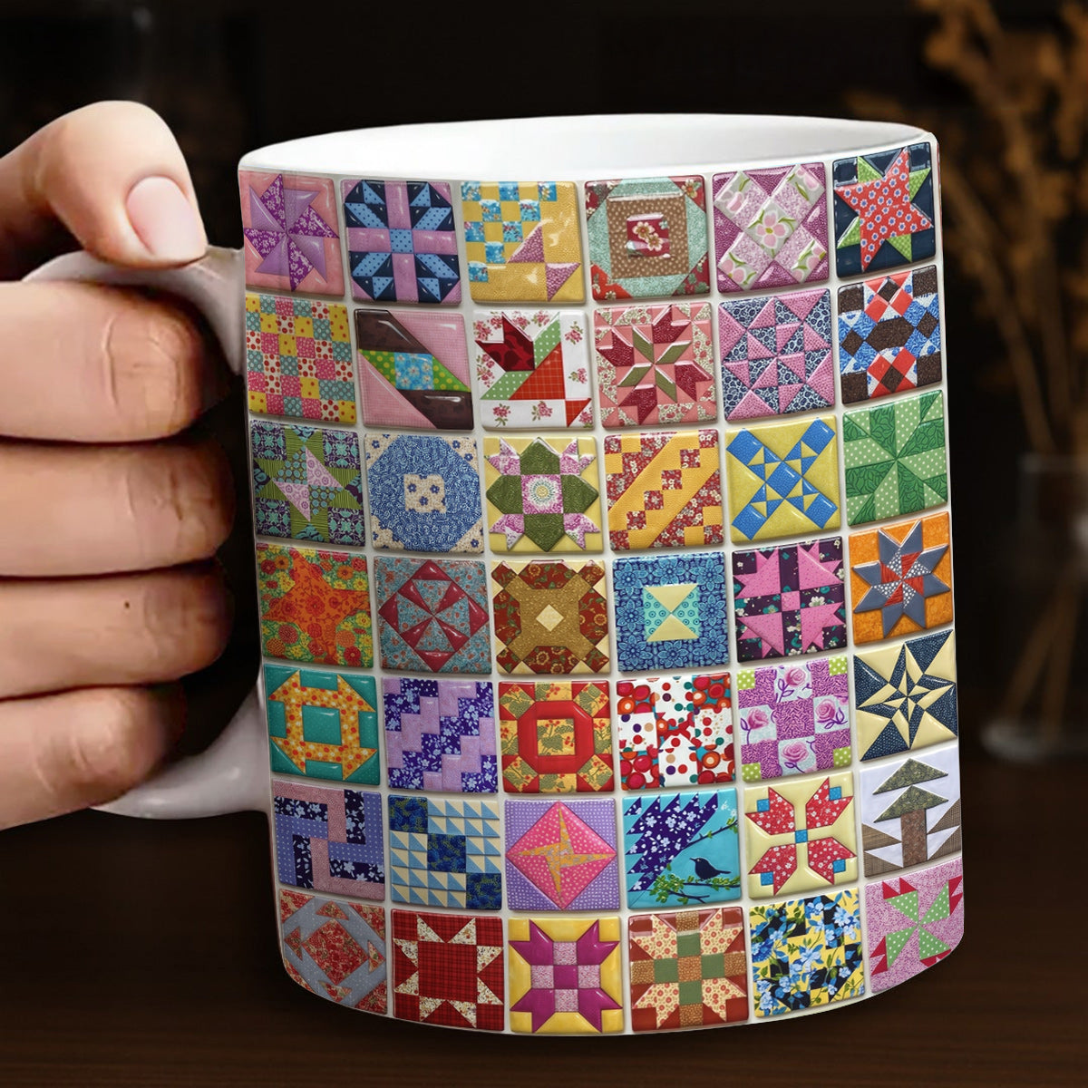 Sewing Lover 11Oz Mug Patchwork Melody Quilt Blocks