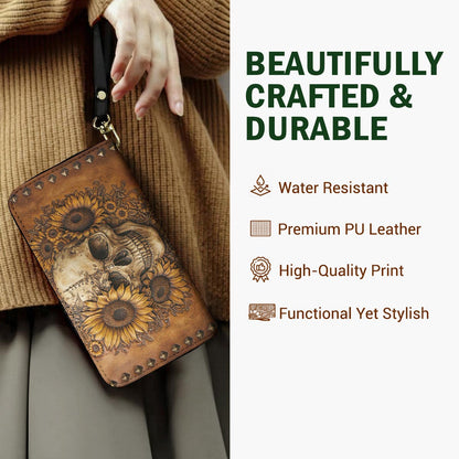Skull Leather Wallet Bloom Beyond the Bone