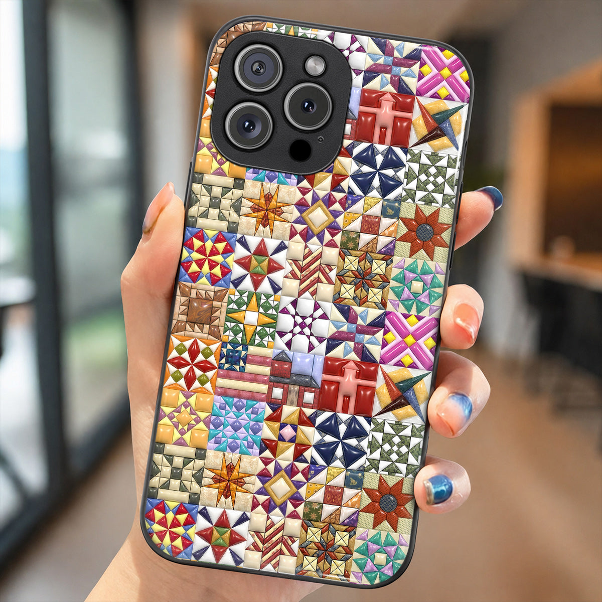 Sewing Lover Phone Case Quilt Blocks