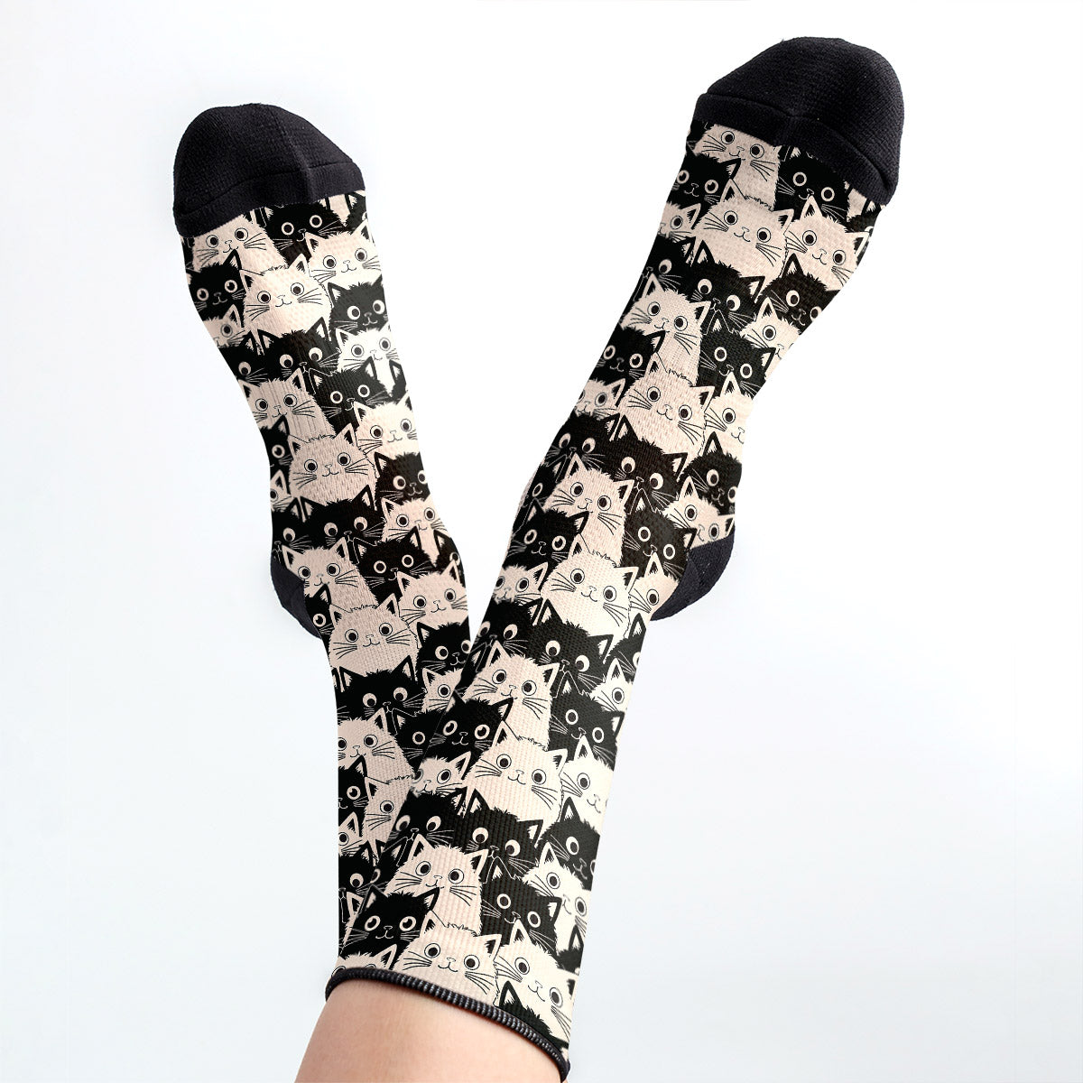 Cat Crew Socks Cute Fat Cats