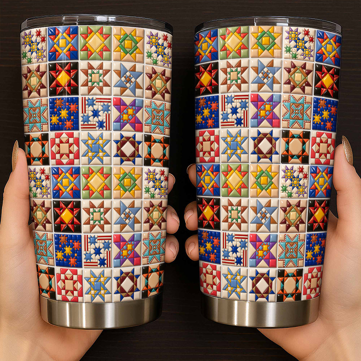 Quilt Blocks 20 oz Tumbler Patchwork Heritage