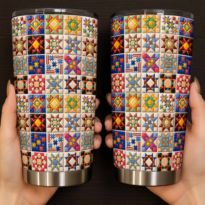 Quilt Blocks 20 oz Tumbler Patchwork Heritage
