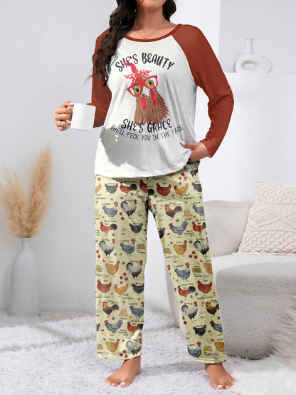 Chicken Raglan Lounge Pajamas She Is Beauty She Is Grace Chicken Breeds
