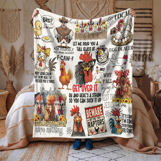 Chicken Fleece Blanket Funny Chicken Quotes