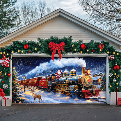 Christmas Garage Door Banner Decoration - Santa's Magical Christmas Express
