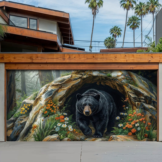 Bear Garage Door Banner Decoration - Awakening from the Den