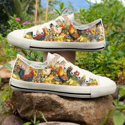 Chicken Women's Low Top Shoes Rustic Roamers