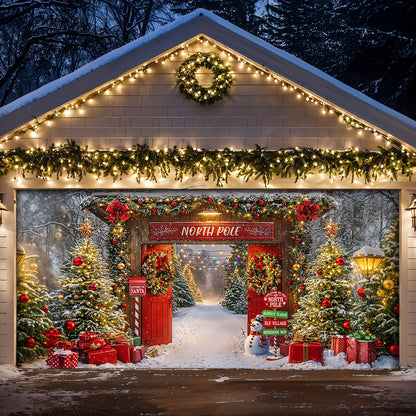 Christmas Garage Door Banner Decoration - Gateway to the North Pole Magic