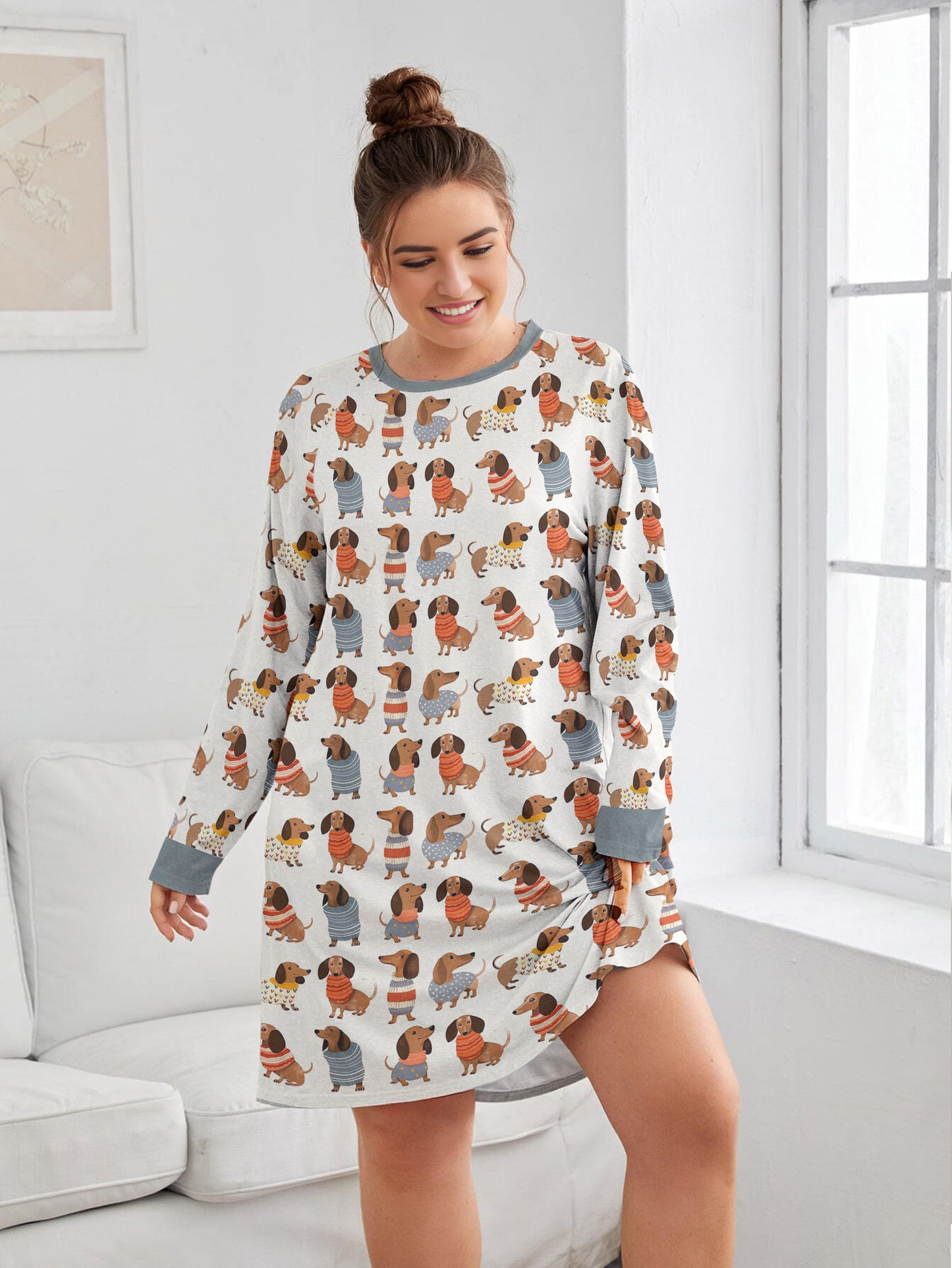 Dachshund Lover Raglan Dress Dapper Dachshunds