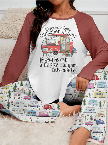 Camping Raglan Lounge Pajamas Welcome To Camp