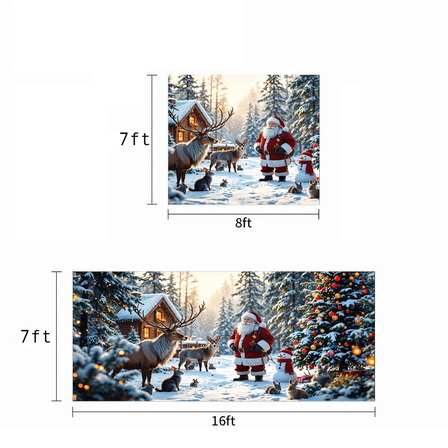 Christmas Garage Door Banner Decoration - Santa’s Woodland Wonder