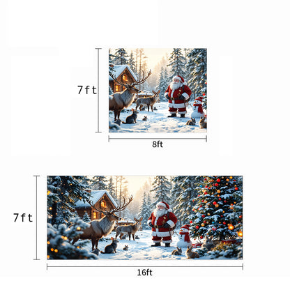 Christmas Garage Door Banner Decoration - Santa’s Woodland Wonder