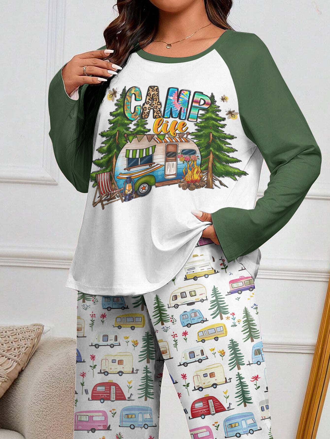 Camping Raglan Lounge Pajamas Camp Life