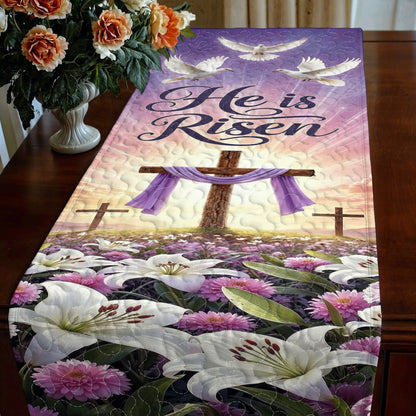 Christian Easter Quilted Table Runner Risen In Eternal Glory